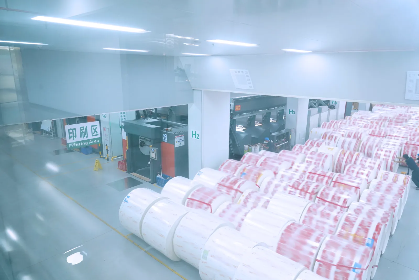 Raw paper material store at the production site
